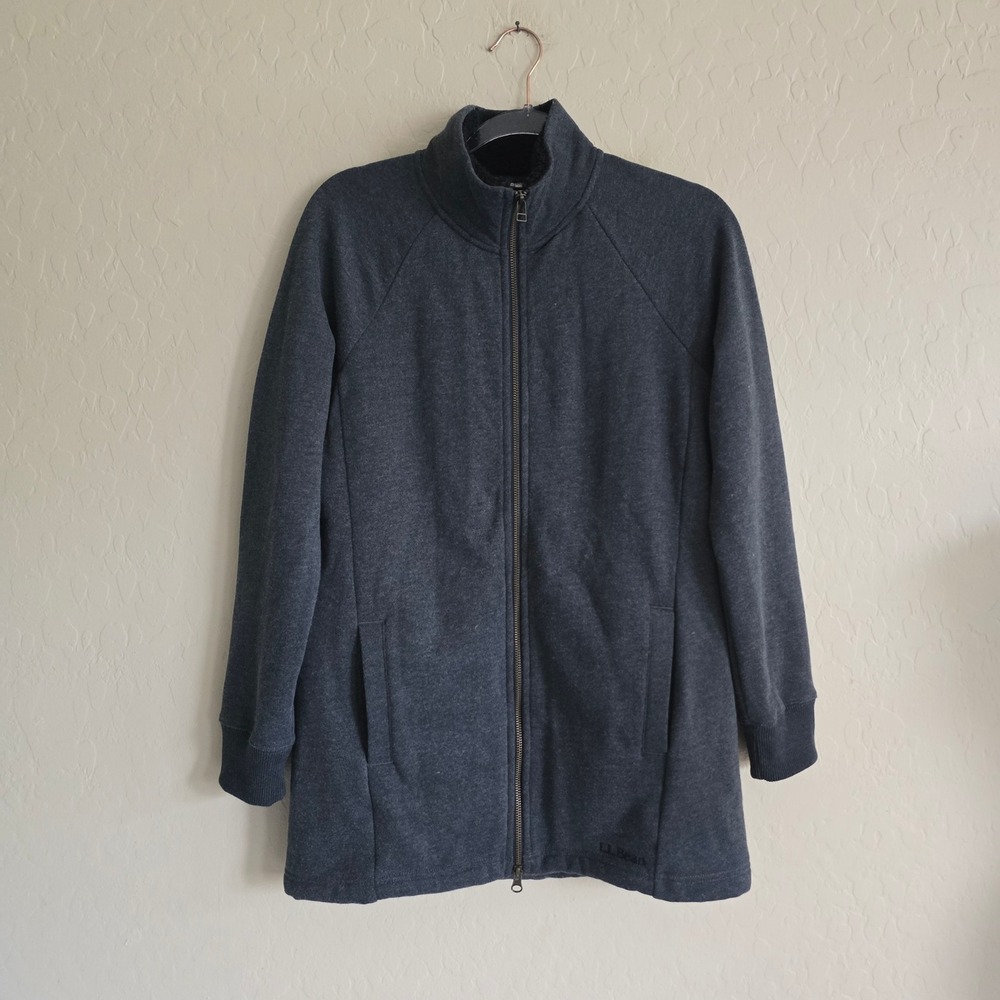 L.L.‎ Bean Women's Full Zip Sweatshirt Sherpa Lined Tunic Jacket Coat Size XS